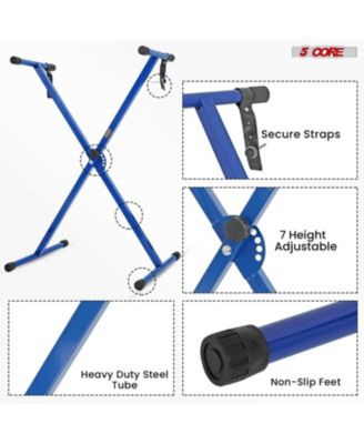 Keyboard Stand Single X Style Adjustable Piano Riser + Keyboard Piano Bench