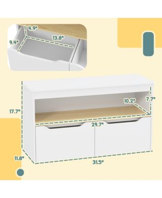 Toy Storage Organizer with 2 Drawers, Toy Shelf, Large Top