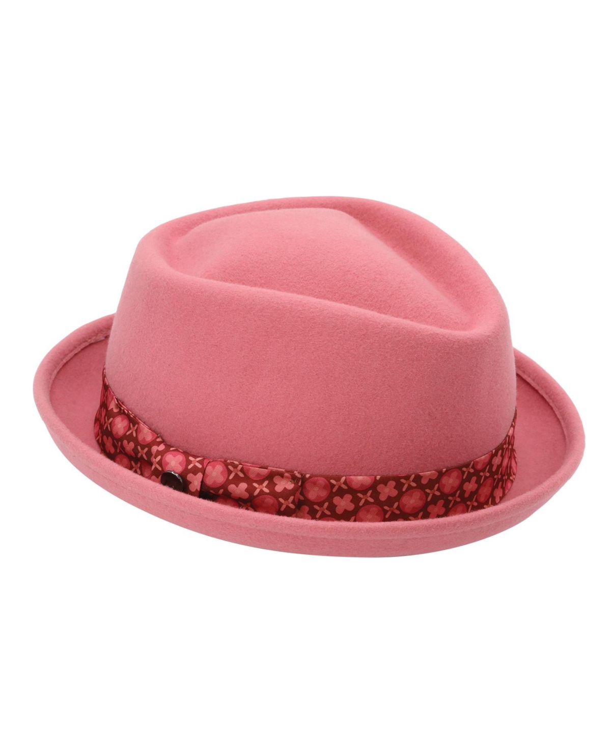 Merenda Wool Felt Satin Band Pork Pie Hat - Pink