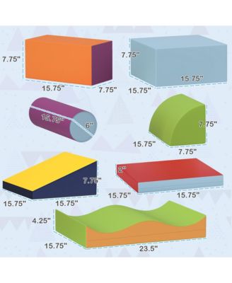 7 Piece Plush Soft Kids Playset, Climb, Crawl, Contemporary