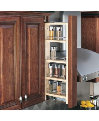 Pullout Wall Filler Cabinet Wooden Organizer, 36" Hgt, 432-WF36-3C