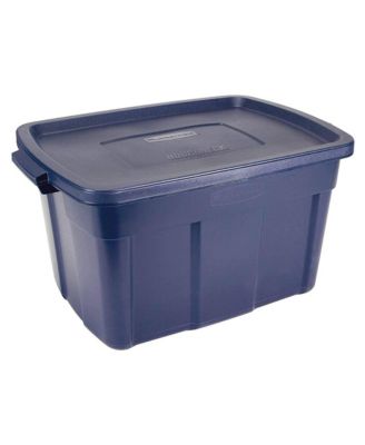 Roughneck 25 Gallon Stackable Storage Container, Dark Indigo, 4 Pack