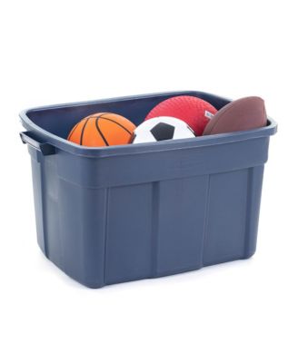 Roughneck 25 Gallon Stackable Storage Container, Dark Indigo, 4 Pack