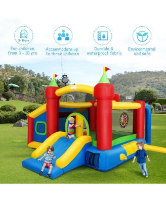 Kids Gift Inflatable Bounce House Slide Jumping w/480W Blower