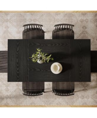 55-Inch MDF & Metal Frame Vintage Wood Grain Finish Rectangular Dining Table