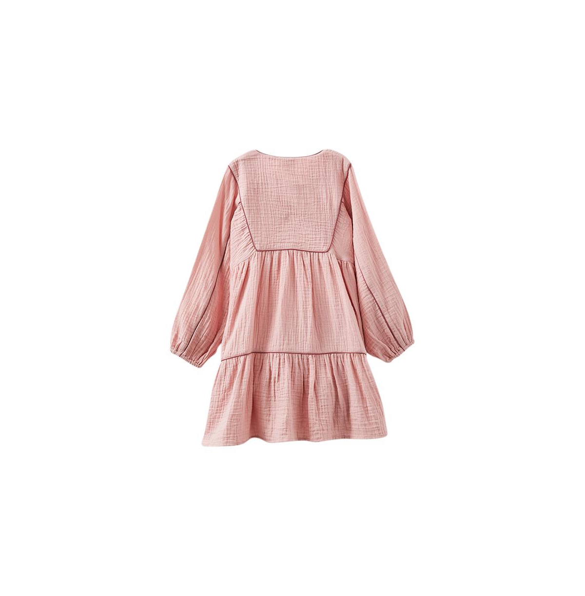 Cotton On Little Girls Little/Big Corra Long Sleeve Dress -vintage berry