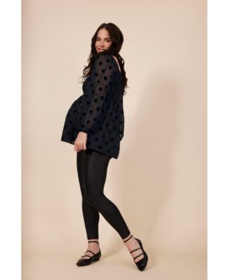 Maternity Smocked Square Neck Long Sleeve Babydoll Top - Motherhood