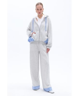 Women's Mid Rise Pants with Garni Details