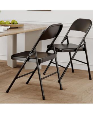 Dining Chairs Set of 4, Foldable Dining Chairs with Metal Frame Hold Up to 350 Pounds, Portable Kitchen Chair Suitable for Dining Room, Living Room, Office, Indoor and Outdoor Events