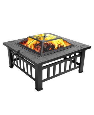 Portable Metal Fire Bowl for Courtyard – Complete with Accessories