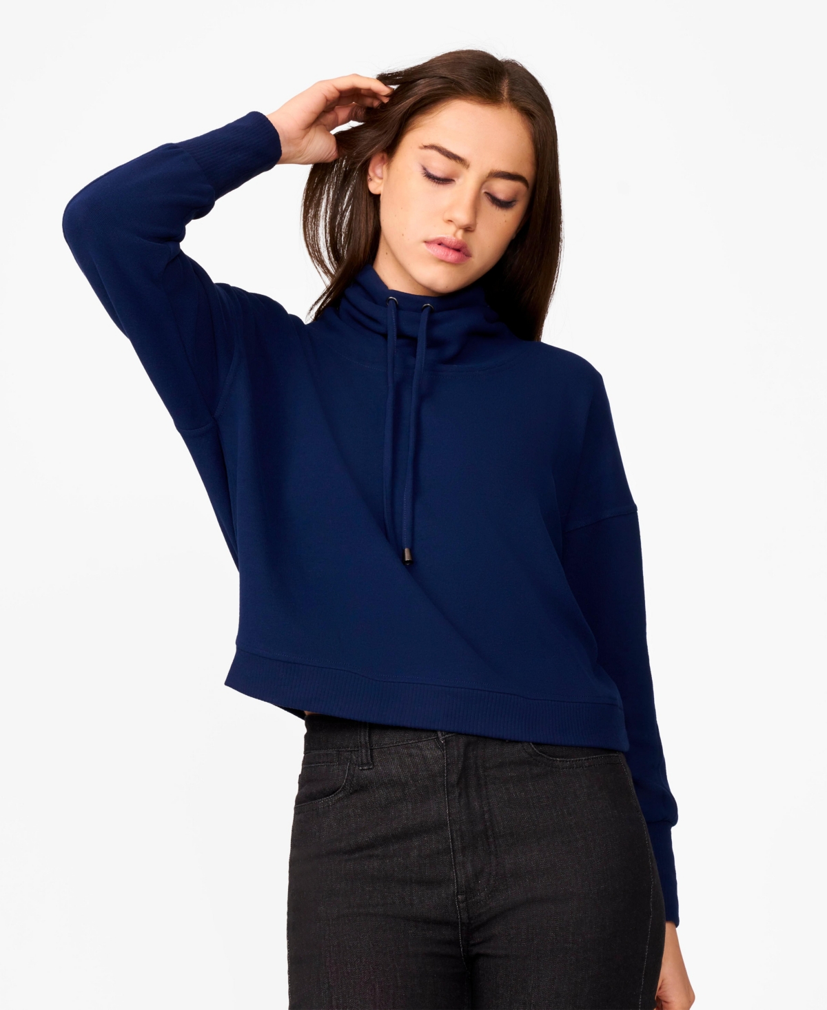 Cable & Gauge Women's Draped Cowl Neck Dolman Hoodie