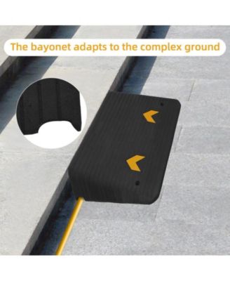 Rubber Threshold Ramp, 3.5" Rise Wheelchair Ramp Doorway, Recycled Rubber Power Curb Ramp Rated 33000 LBS Load Capacity, Non-Slip Textured Surface Rubber Ramp for Wheelchair Car Scooter