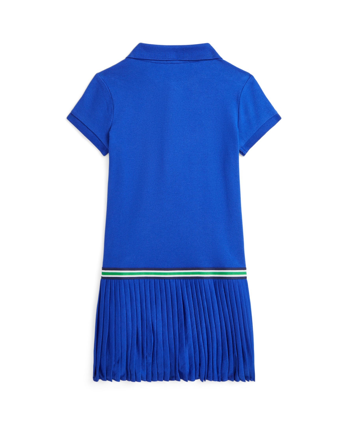 Polo Ralph Lauren Toddler and Little Girls Pleated Stretch Mesh Polo Dress - Cruise Royal with Stem