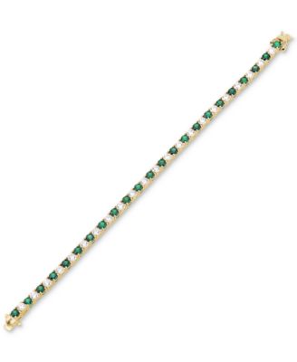 Lab Grown Emerald (4-5/8 ct. t.w.) & Lab Grown Diamond (4-1/2 ct. t.w.) Tennis Bracelet in 14k Gold (Also in Lab Grown Ruby & Lab Grown Sapphire)