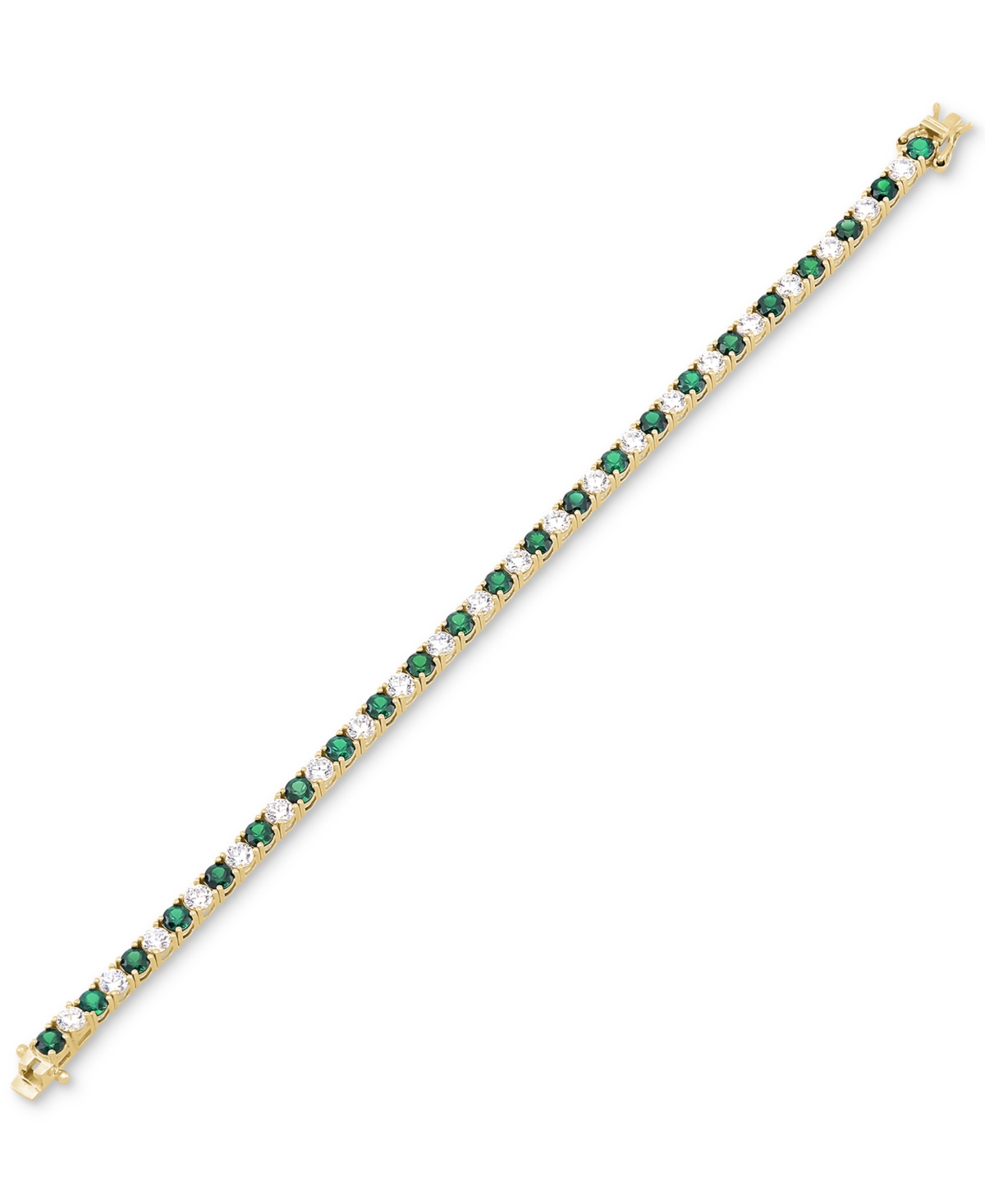 Grown With Love Lab Grown Emerald (4-5/8 Ct. T.w.) & Lab Grown Diamond (4-1/2 Ct. T.w.) Tennis Bracelet In 14k Gold In Emerald