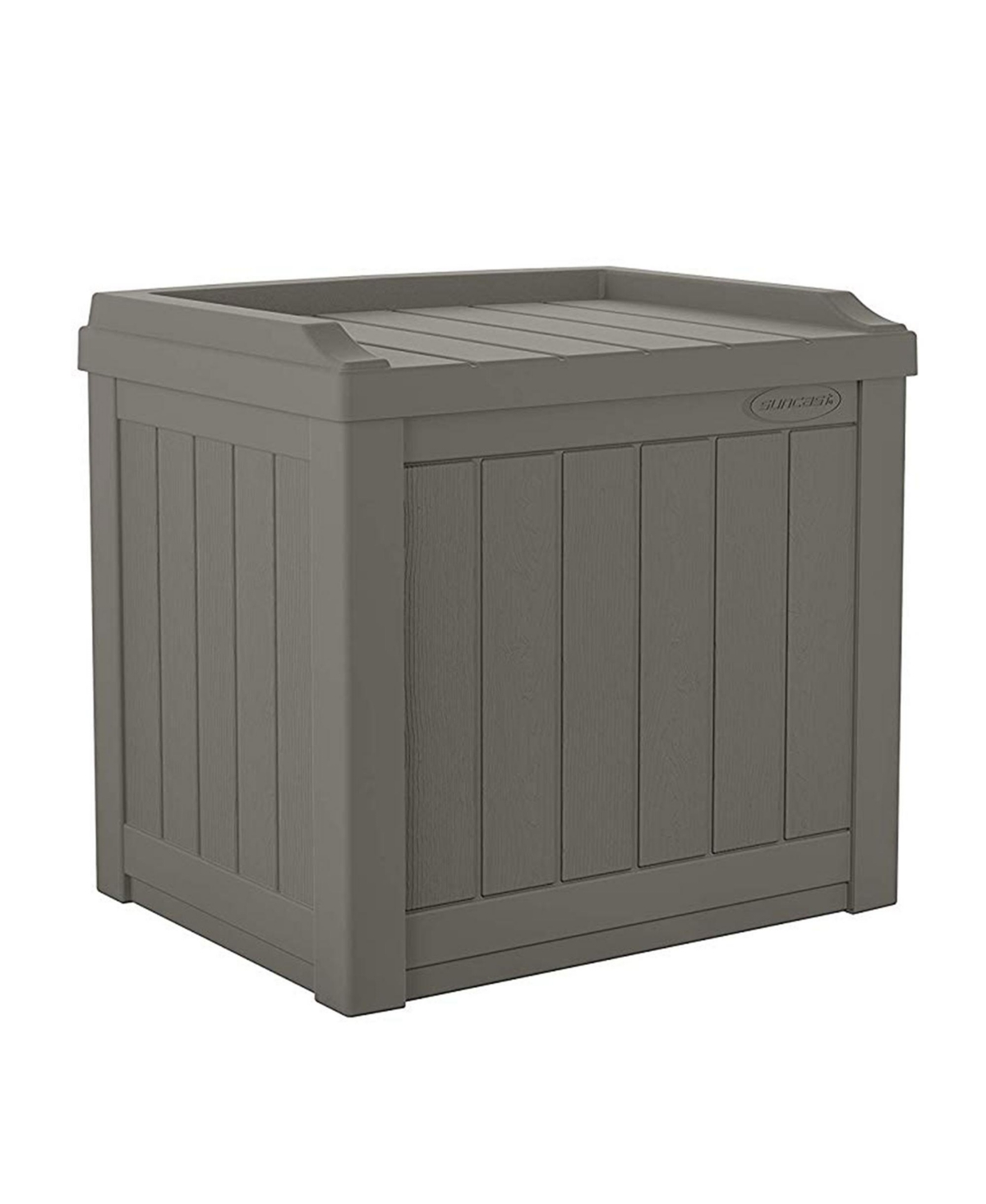 22 Gallon Outdoor Patio Small Deck Chest Box with Storage Seat, Stone - Stone