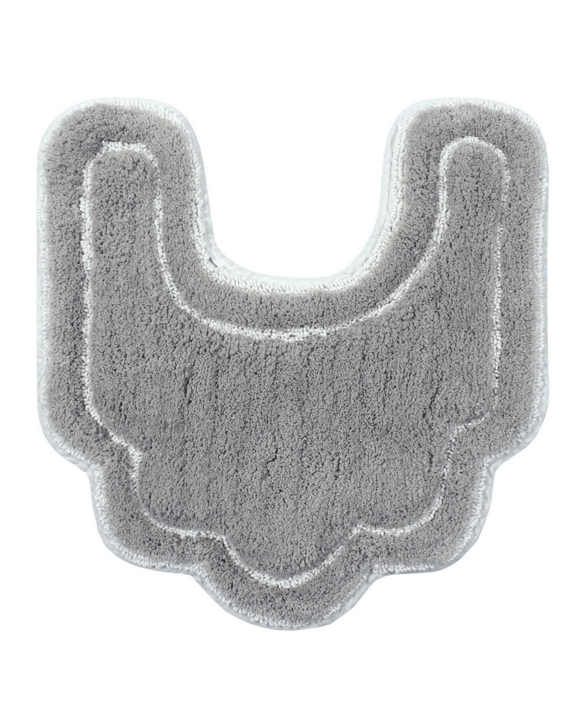 Home Weavers Allure Bathroom U-shape Contour Toilet Rug, 20" X 20" In Gray