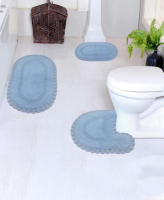 Hampton Crochet Reversible 3-Pc. Bath Rug Set