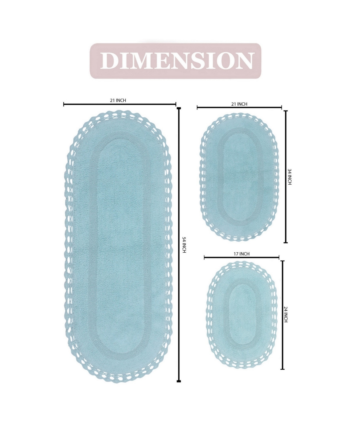 Home Weavers Hampton Crochet Reversible -Pc. Bath Rug Set