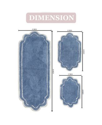 Allure Bathroom 3-Pc. Bath Rug Set