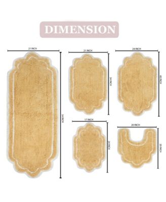 Allure Bathroom 5-Pc. Bath Rug Set