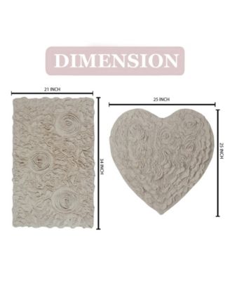 Bell Flower Heart 2-Pc. Bath Rug Set