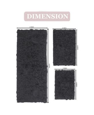 Bell Flower 3-Pc. Bath Rug Set