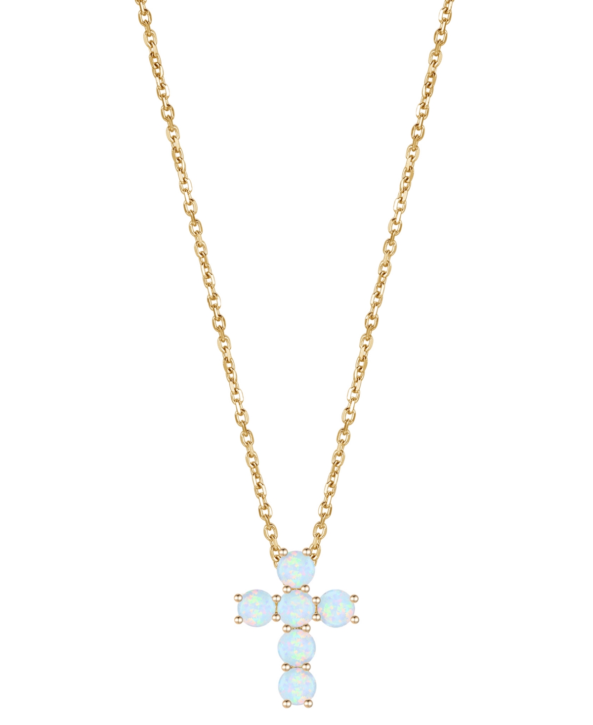 MACY'S LAB GROWN SAPPHIRE CROSS 18" PENDANT NECKLACE (3/4 CT. T.W.) IN 10K WHITE GOLD (ALSO IN LAB GROWN RU 