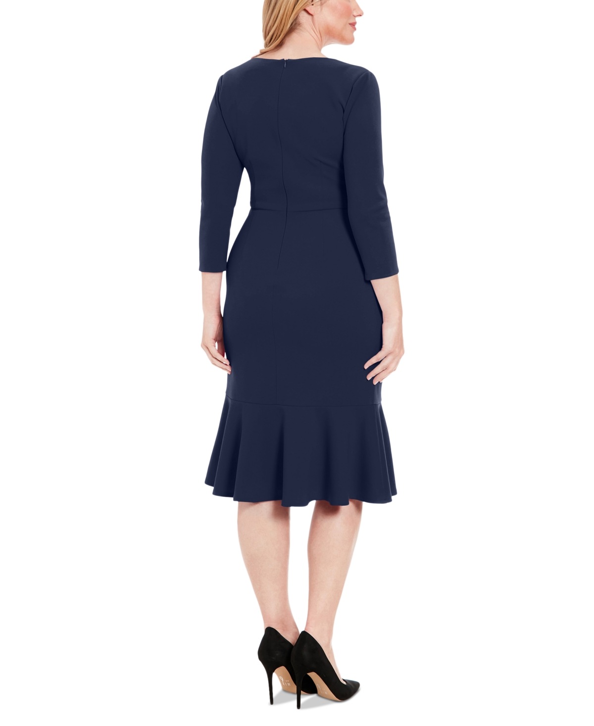 London Times Women's Twist-Front Midi Dress