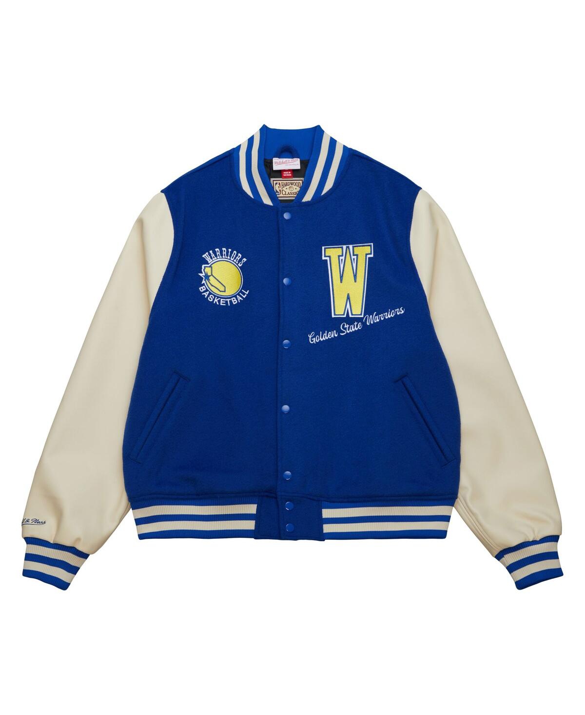 Mitchell & Ness Men'sGolden State Warriors Hardwood Classics Varsity Full-Snap Jacket - Royal