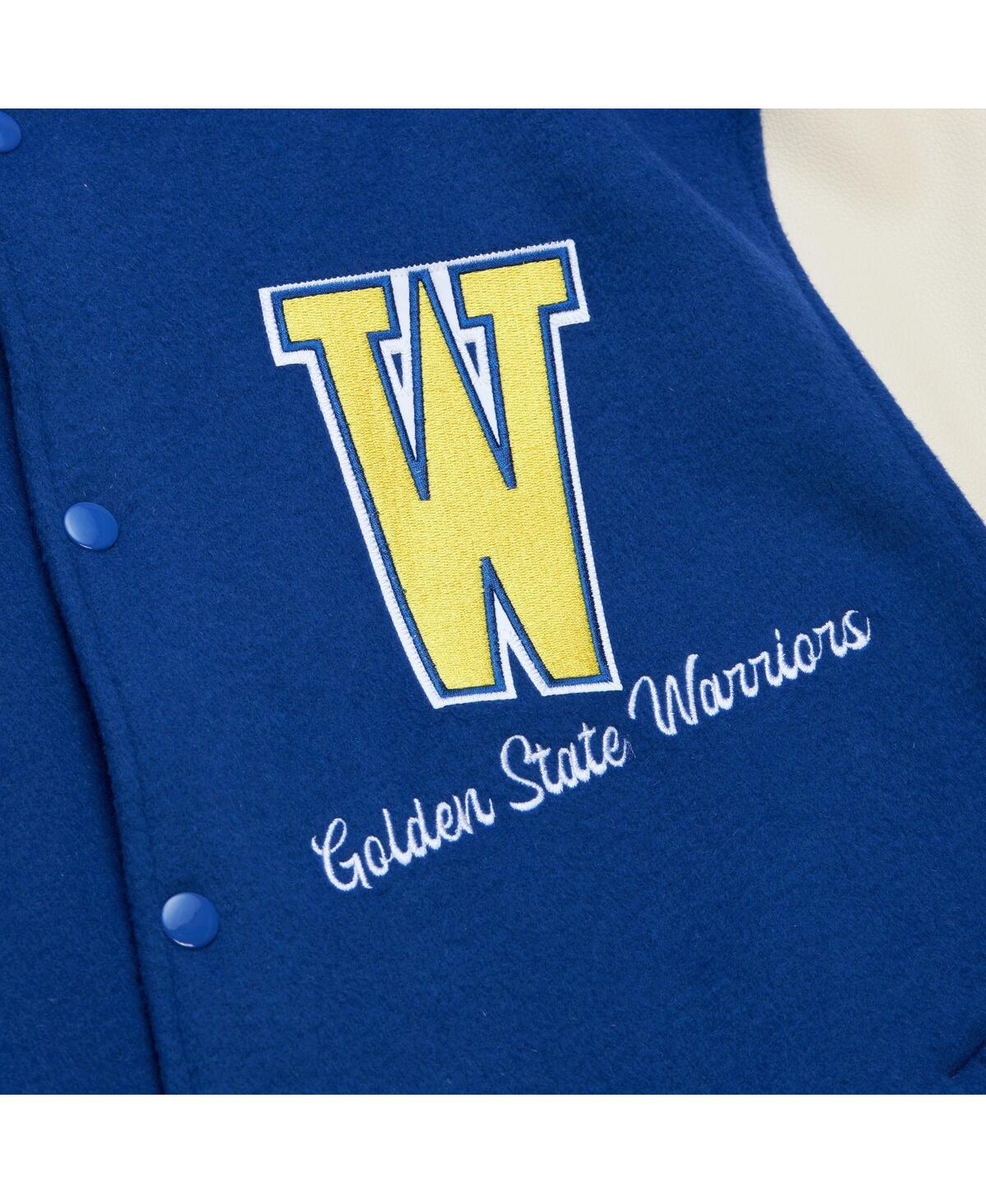 Mitchell & Ness Men'sGolden State Warriors Hardwood Classics Varsity Full-Snap Jacket - Royal
