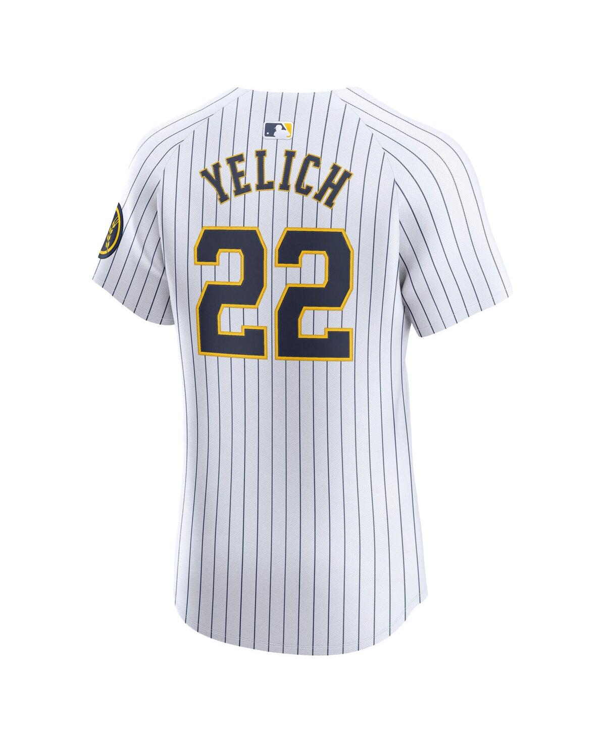 Nike Men's Christian YelichMilwaukee Brewers Alternate Elite Player Jersey - White