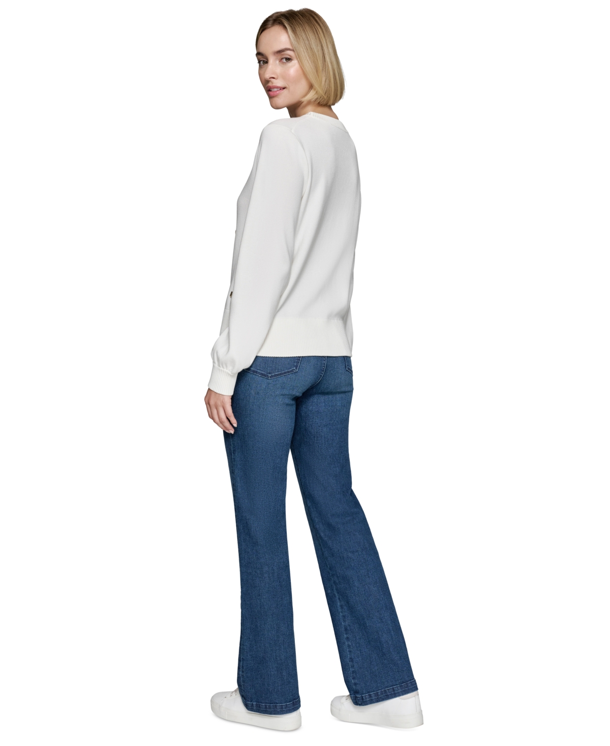 Karl Lagerfeld Paris Women's Embellished Crewneck Sweater