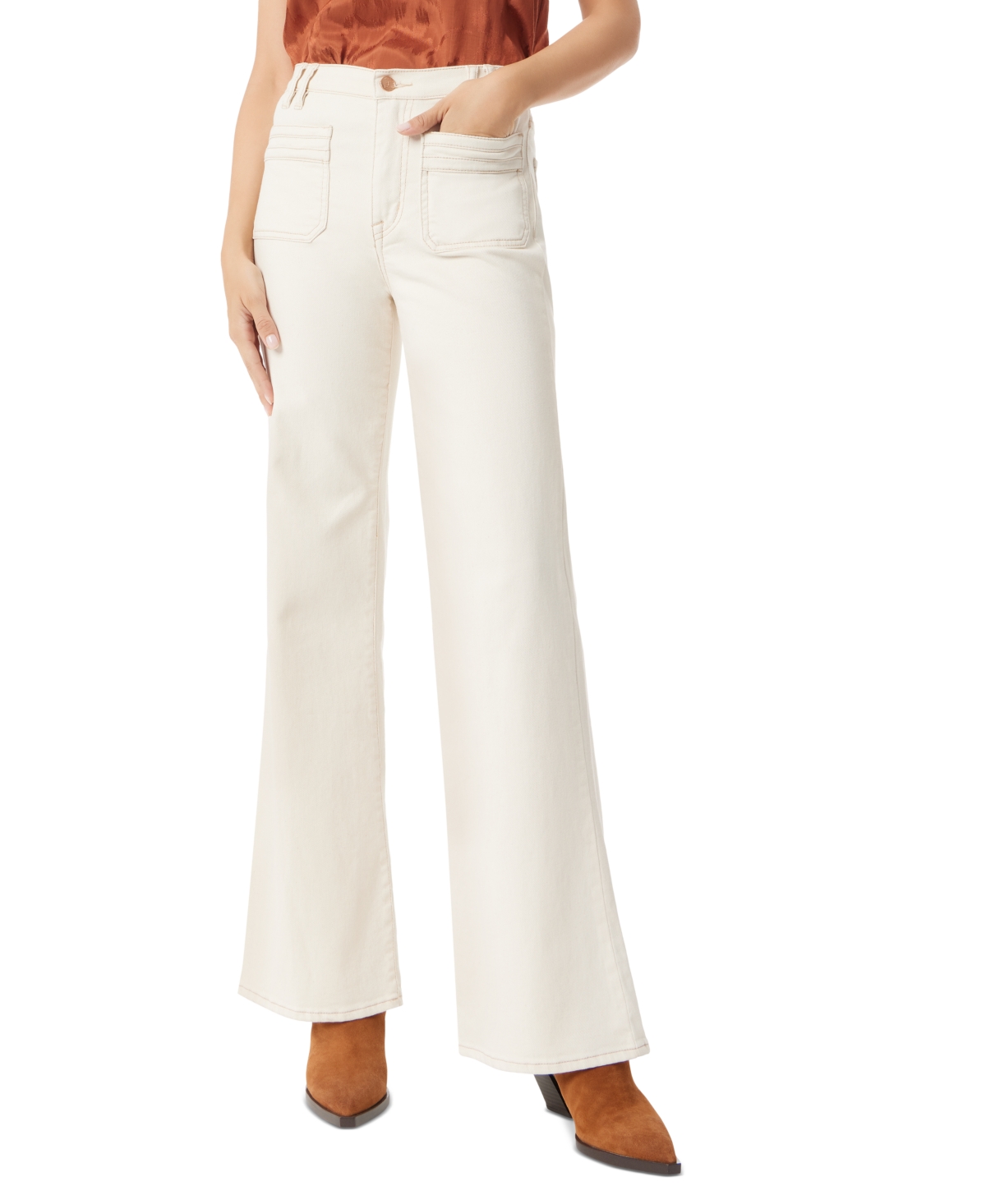 Shop Sam Edelman Women's Bay Patch-pocket Flared Jeans In Undyed Natural W,seed