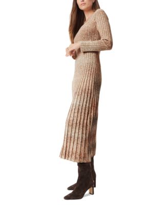 linen asymmetrical dress Arches Long Sleeve Knit Dress (10044-ARCHES-BUFF)