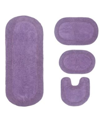 Double Ruffle 4-Pc. Bath Rug Set with Contour