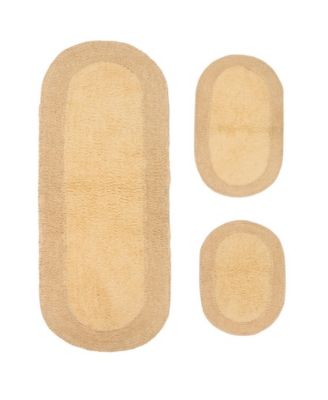 Double Ruffle 3-Pc. Bath Rug Set with Runner