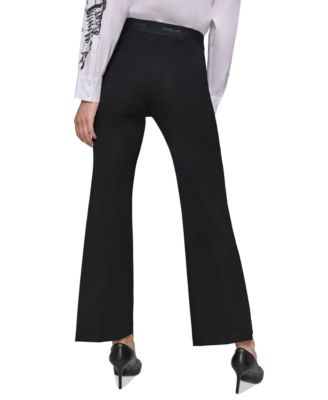 Petite Mid-Rise Logo-Waistband Pants 
