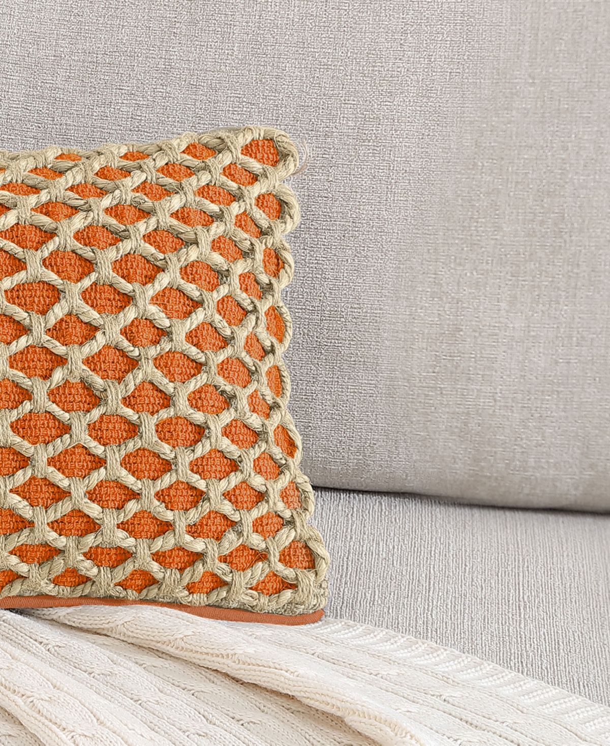 Boho Living Jada Jute Decorative Pillow, 12" X 20" In Harvest Orange