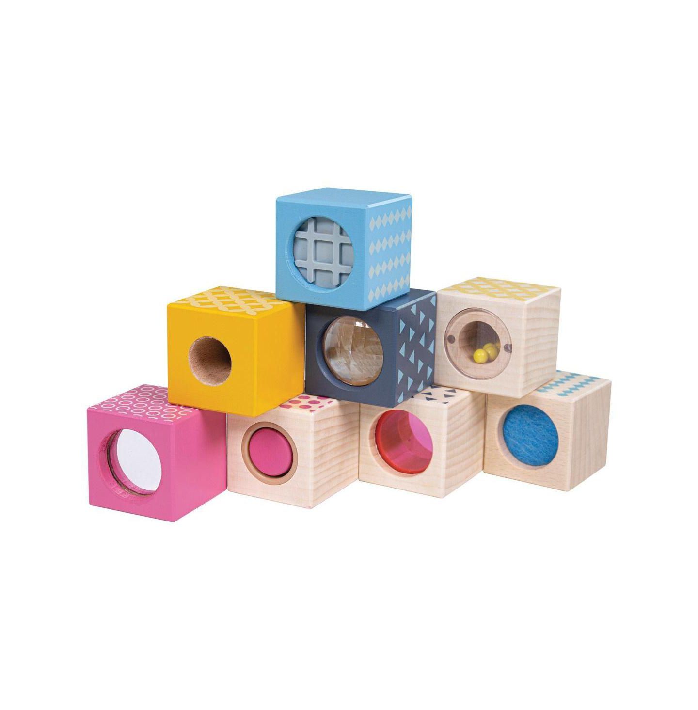 Детские конструкторы Bigjigs Toys Bigjigs Wooden Sensory Blocks - Set of 8 — фото 6