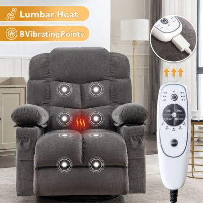 Recliner Chair Rocking Chairs for Adults with a Manual Massage and Heat