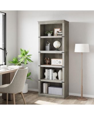 5 Tier Bookcase, Farmhouse Book Shelf