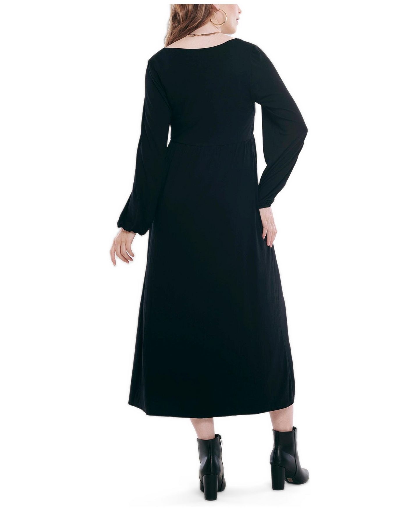 Женское платье Motherhood Maternity Long Sleeve Empire Waist Maxi Dress - Motherhood, цвет: Чёрный — фото 2