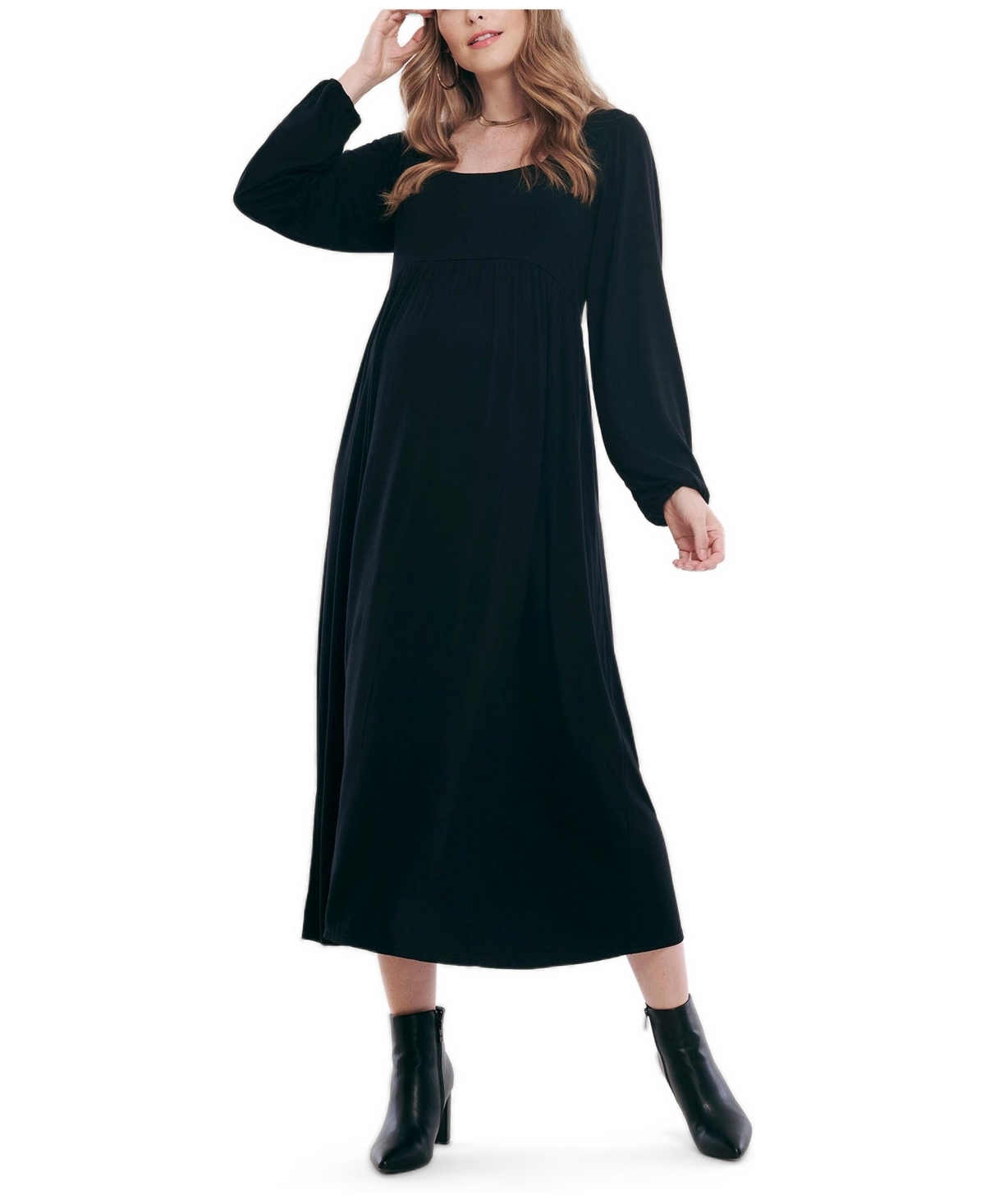 Motherhood Maternity Maternity Long Sleeve Empire Waist Maxi Dress - Motherhood - Black