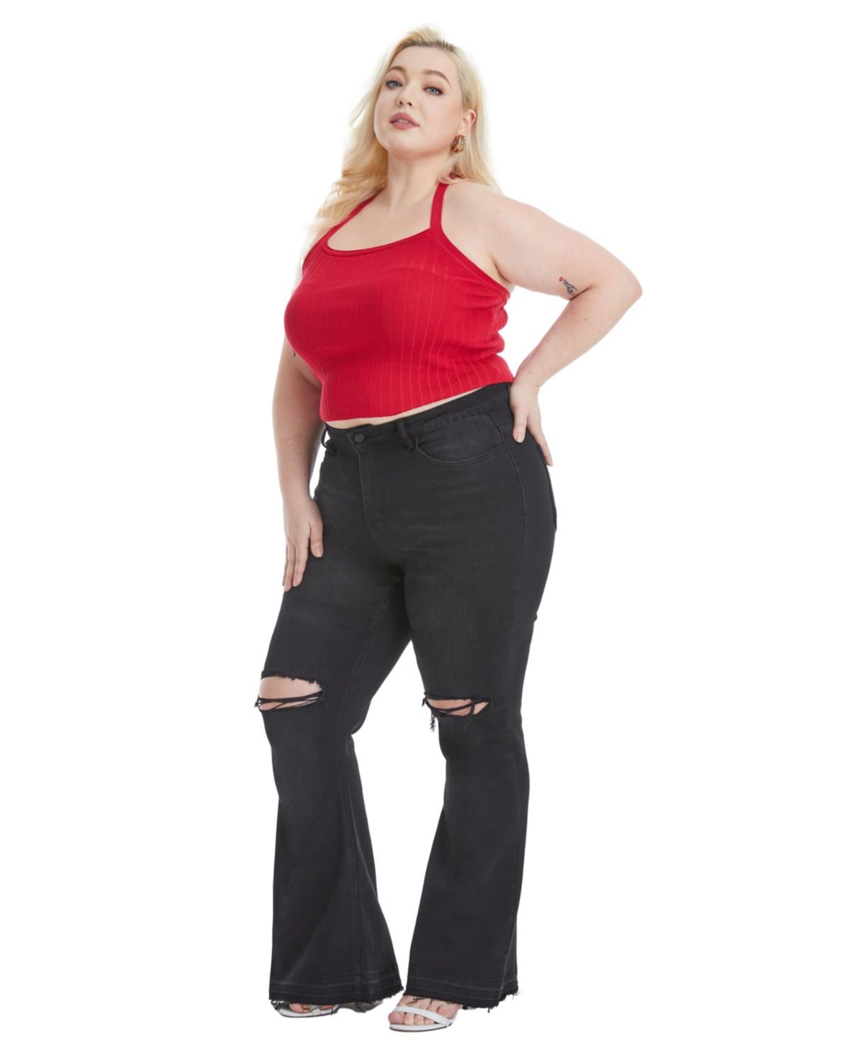 Bayeas Plus Size Lauren High Rise Flare Jeans