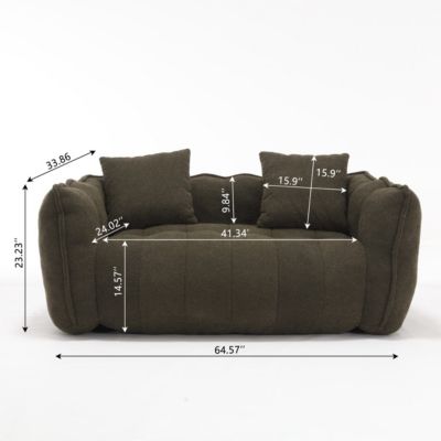 Two-Person Beanbag Chair with Foam Core, Comfortable Recliner Sofa for Gaming and TV