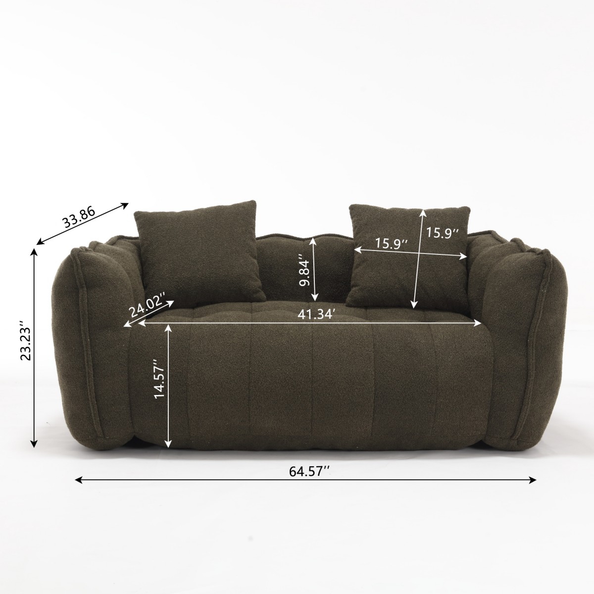 The Pop Home Two-Person Beanbag Chair with Foam Core, Comfortable Recliner Sofa for Gaming and Tv-The Pop Home