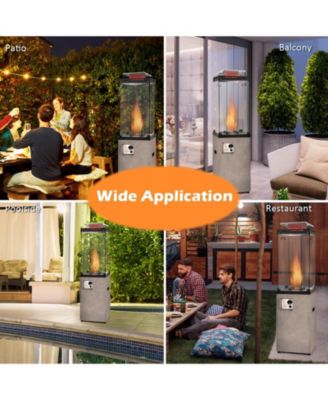 41 000 BTU Propane Patio Heater with Metal Hood-Gray