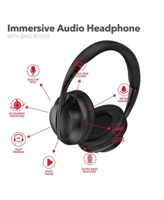 Wave-55 Bluetooth Headphones, 40H Playtime, Hi-Res Audio, White