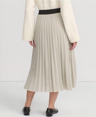 Women's Knit Foil Pleated Midi Skirt